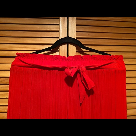 Red Wide Leg Palazzo Pants - Picture 6 of 9